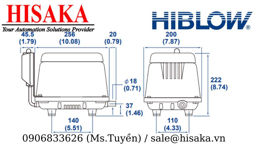 Máy bơm khí HP-100LLA / HP-120LLA Hiblow